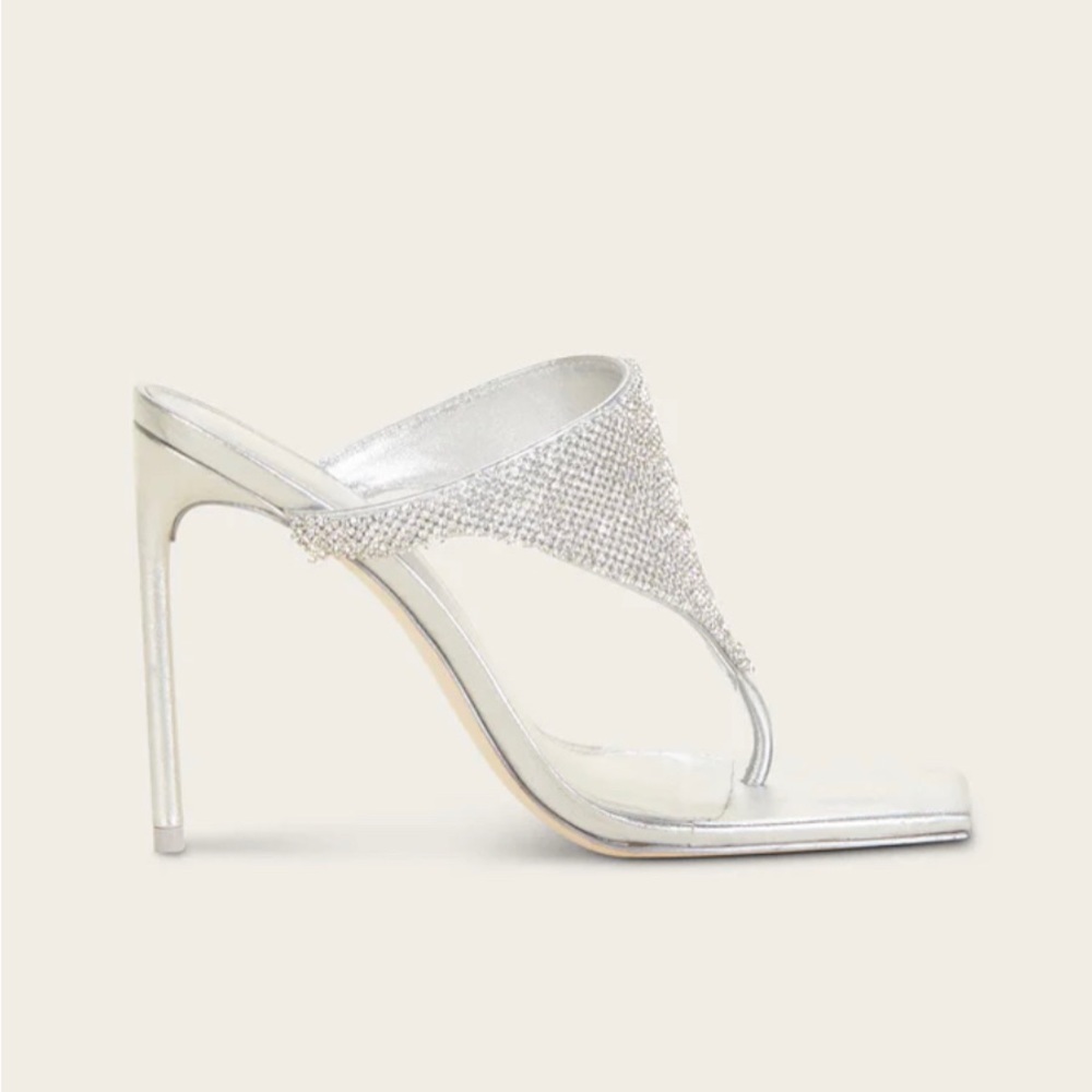 Cult Gaia Audrey Silver Sandal, 37